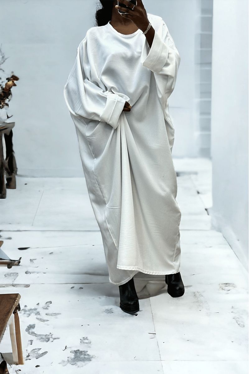 Abaya blanche très ample (36-52) coupe kimono - 3