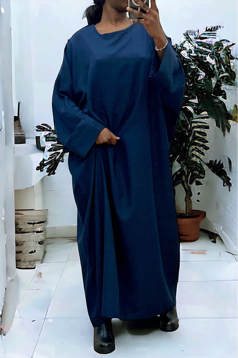 Zeer losse marineblauwe abaya (36-52) kimono-snit - 3