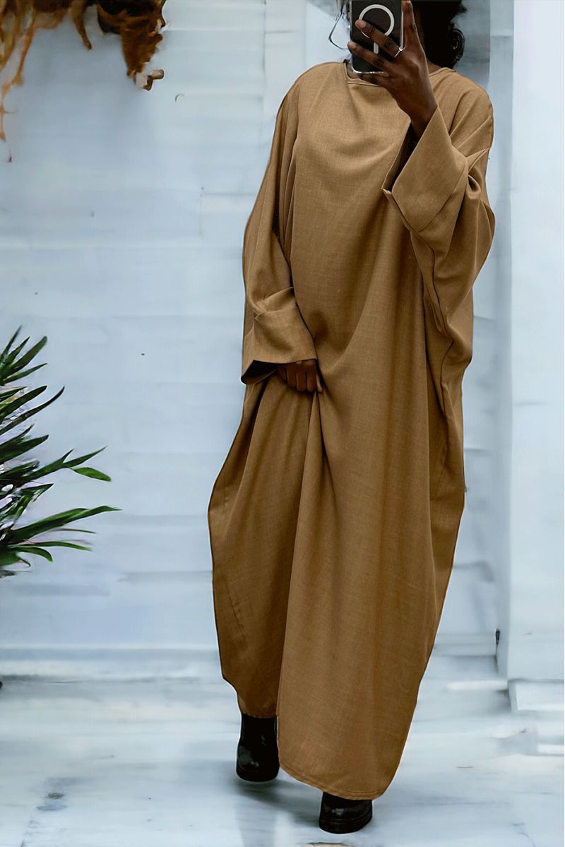 Abaya camel très ample (36-52) coupe kimono - 2