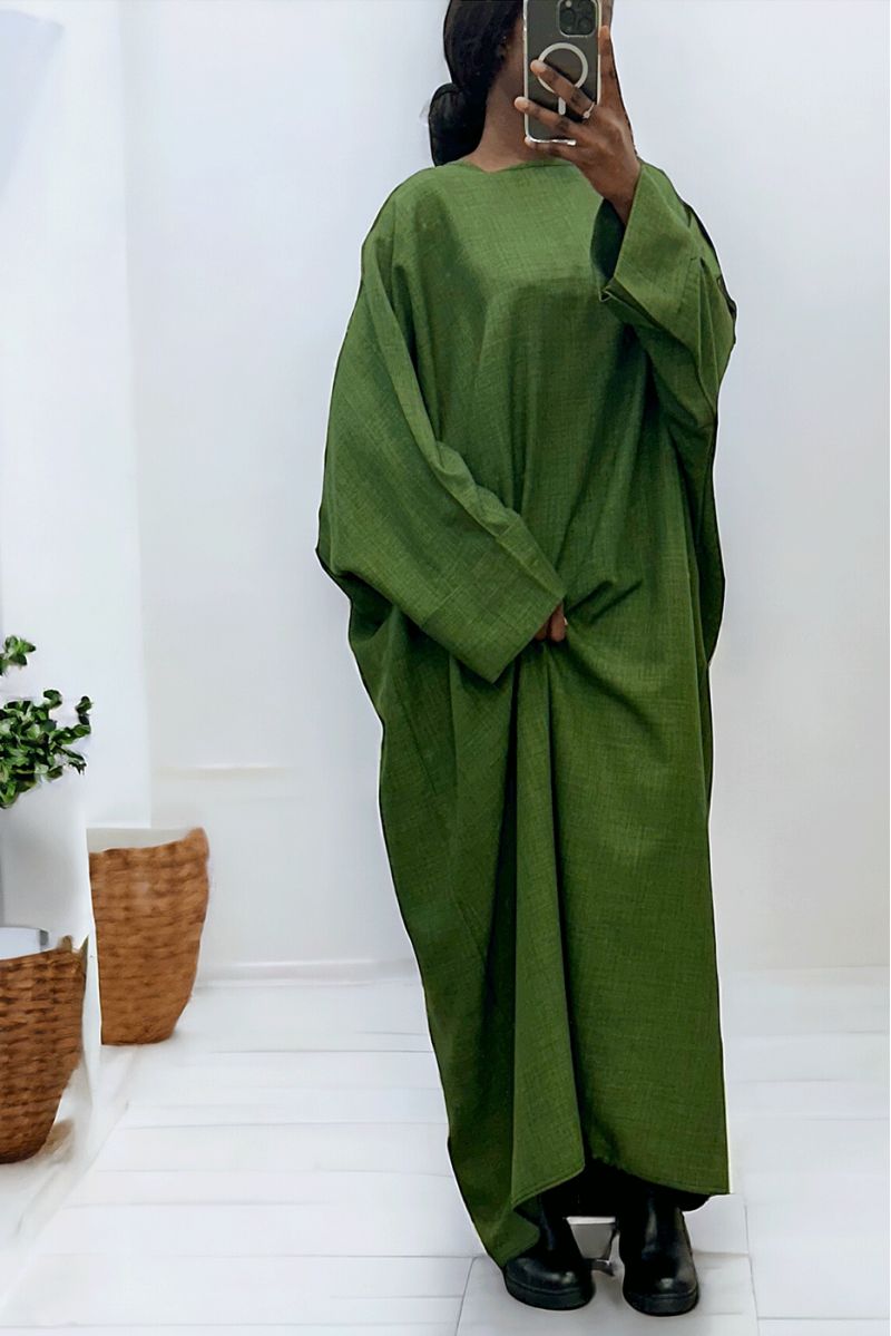 Abaya kaki très ample (36-52) coupe kimono - 3