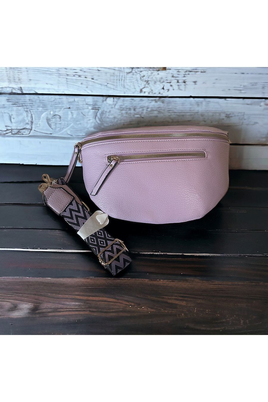 Sac banane lilas avec grosse bandoulière - 1