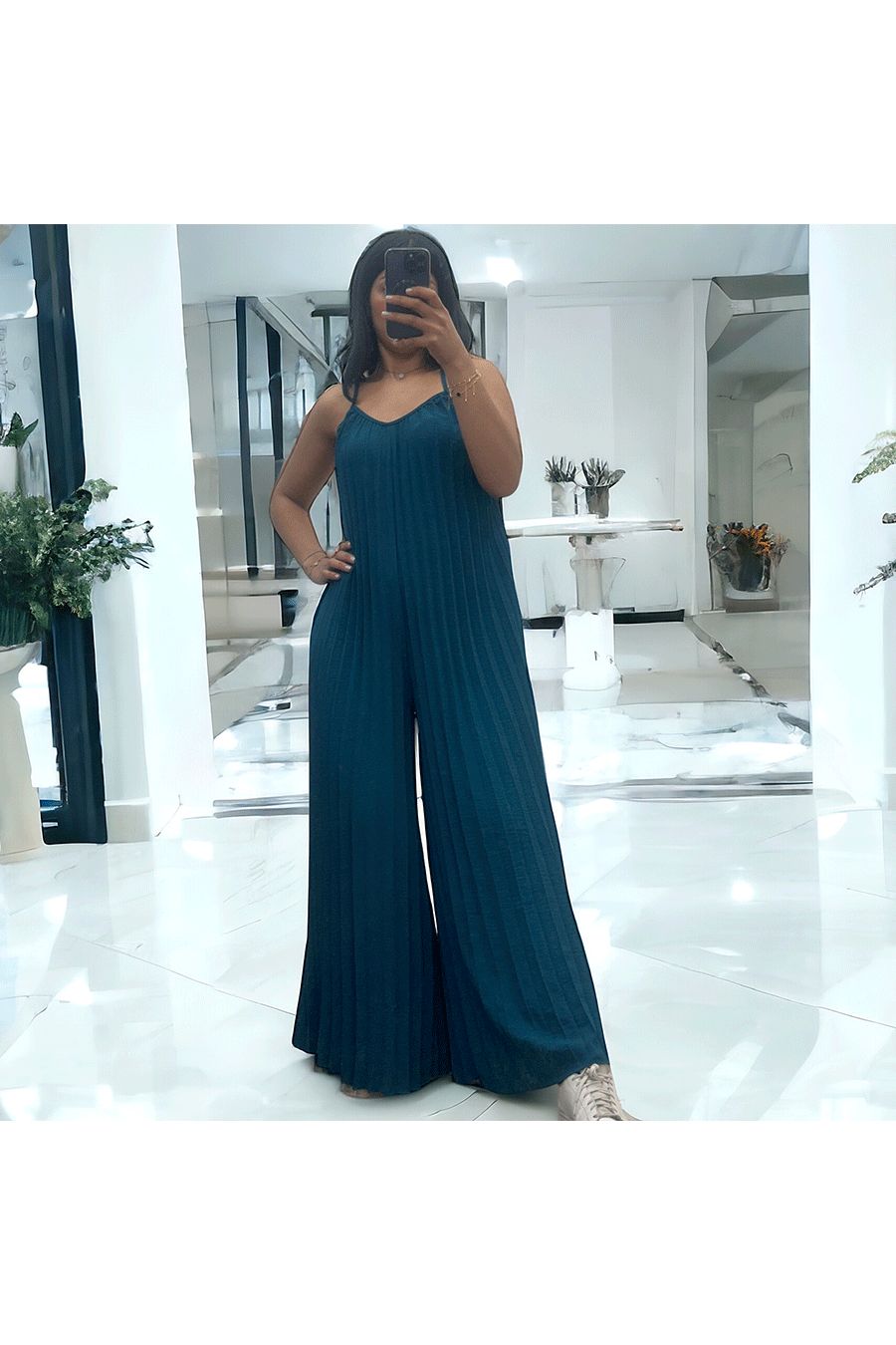 Geplooide eend palazzo jumpsuit - 1