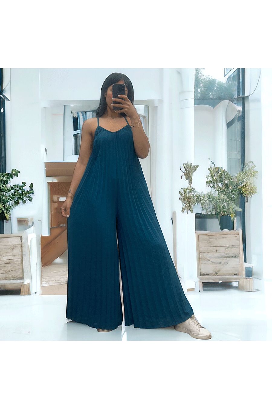 Geplooide eend palazzo jumpsuit - 3