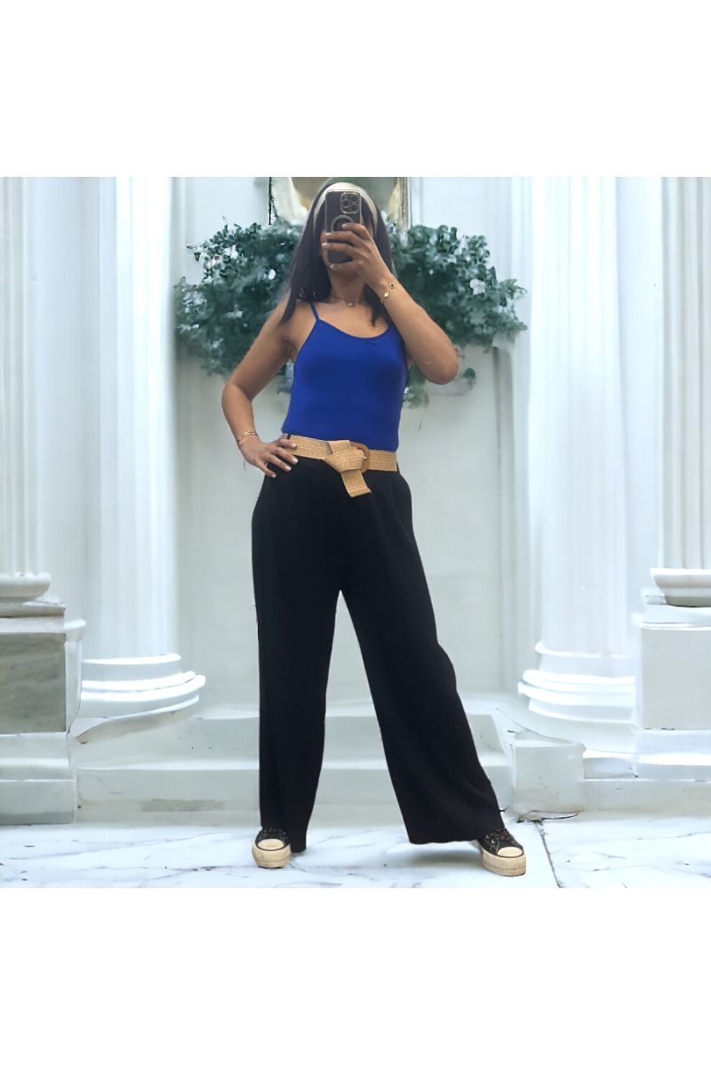 Choco palazzo pants with pockets and belt - 2
