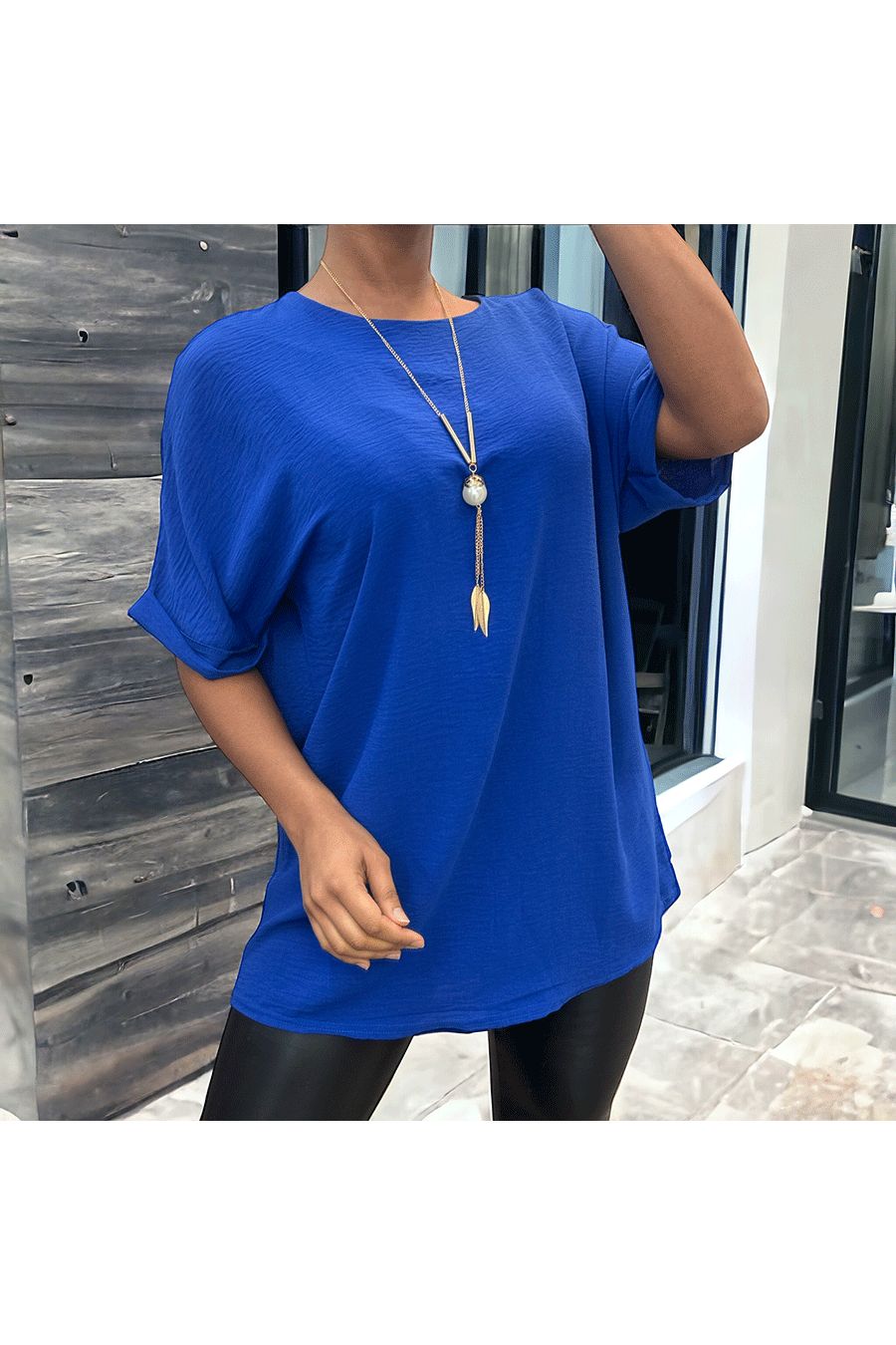Royal over size tunic with necklace - 1