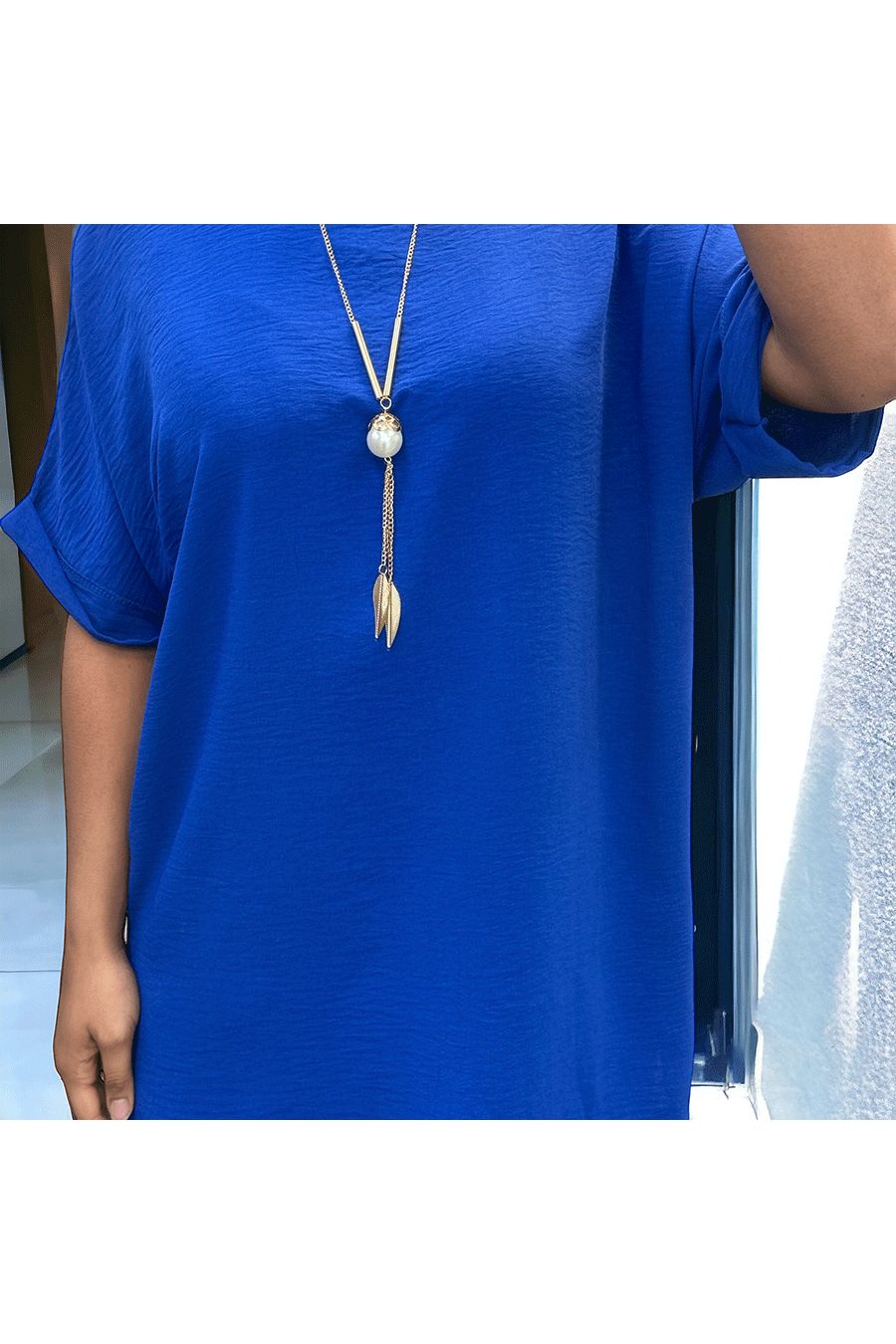 Royal over size tunic with necklace - 2