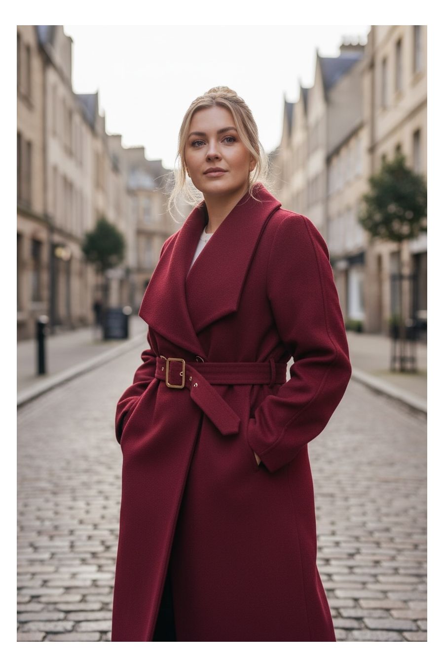 Trench-Coat Long Élégant Rouge - 1