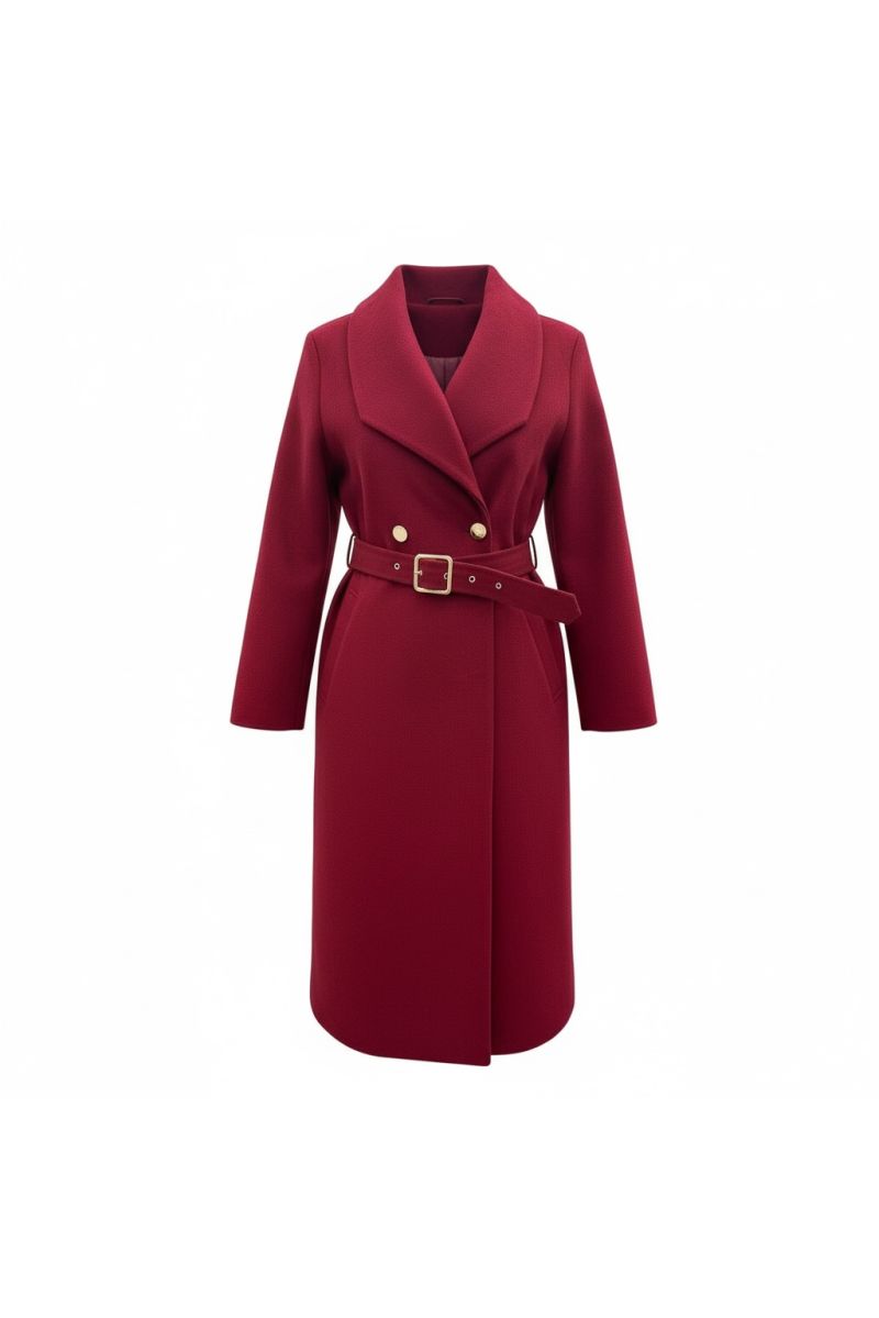 Trench-Coat Long Élégant Rouge - 3
