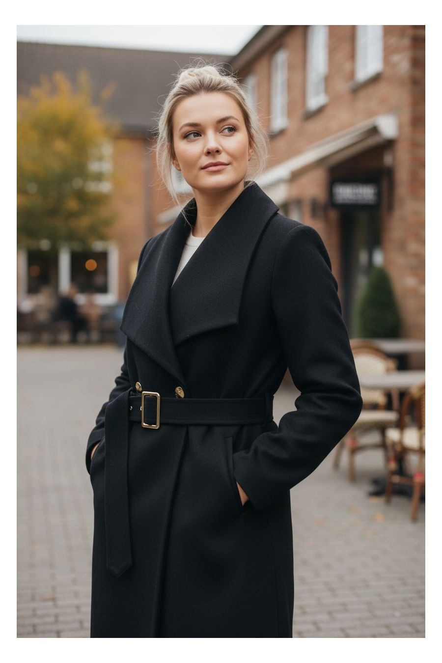 Trench-Coat Long Élégant Noir - 1