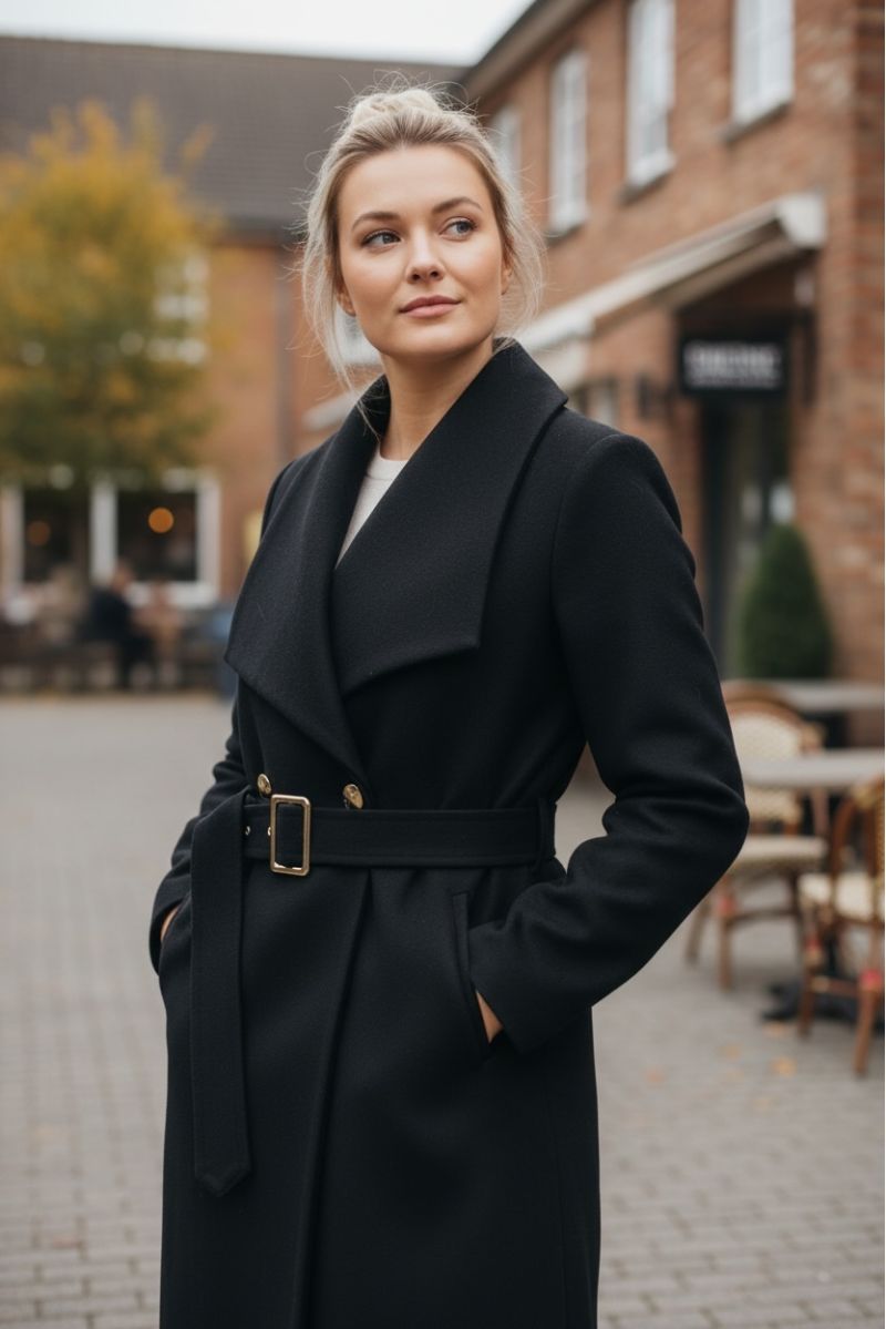 Trench-Coat Long Élégant Noir - 1