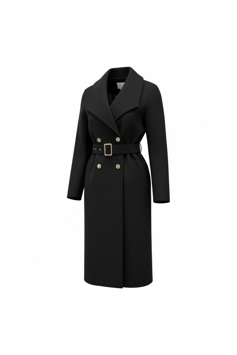 Trench-Coat Long Élégant Noir - 2
