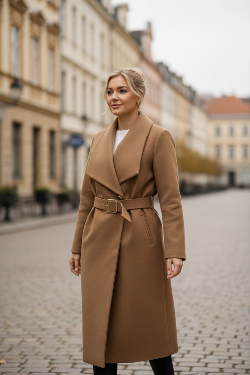 Trench-Coat Long Élégant Taupe - 1