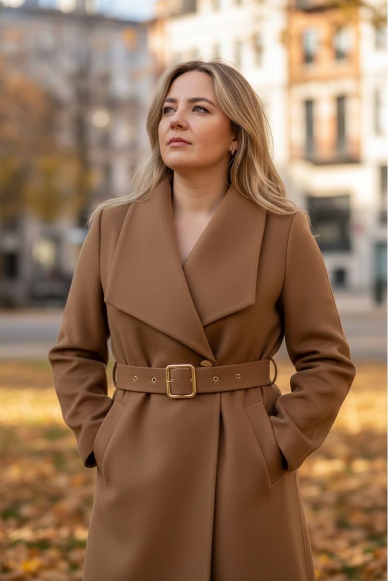 Trench-Coat Long Élégant Taupe - 2