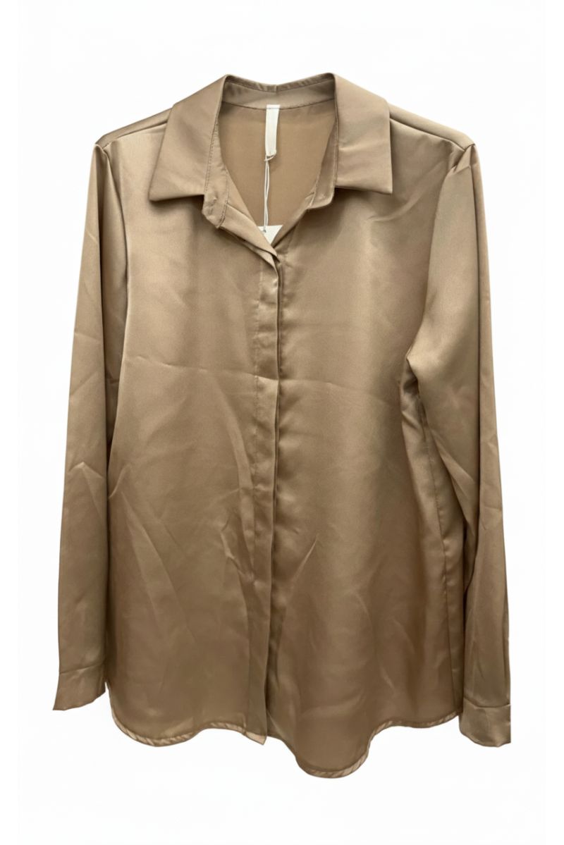 Chemise Fluide Satinée beige – Élégance & Confort - 2
