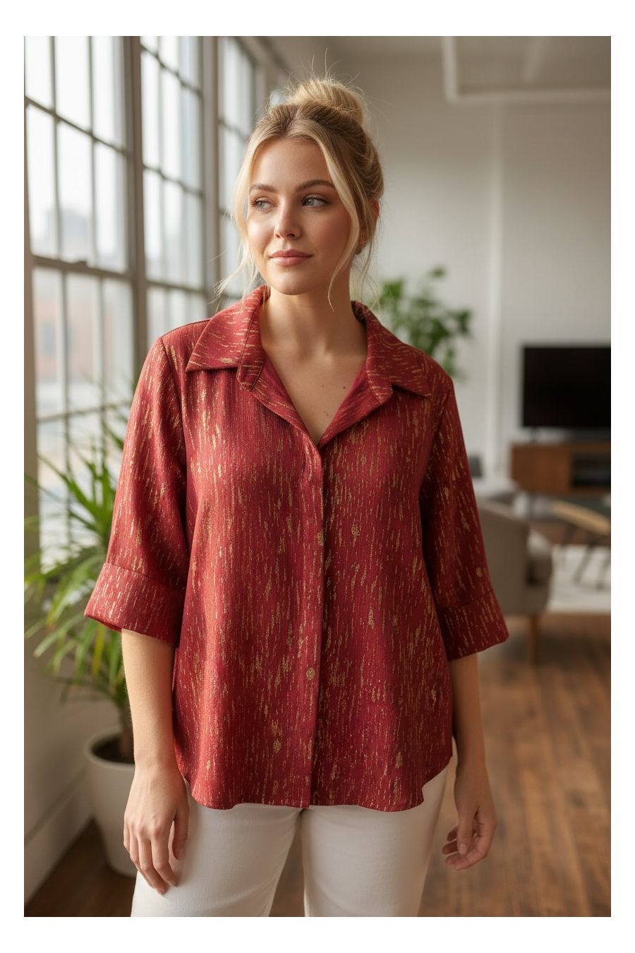 Chemise Fluide Rouge Passion – L'Éclat Absolu - 1