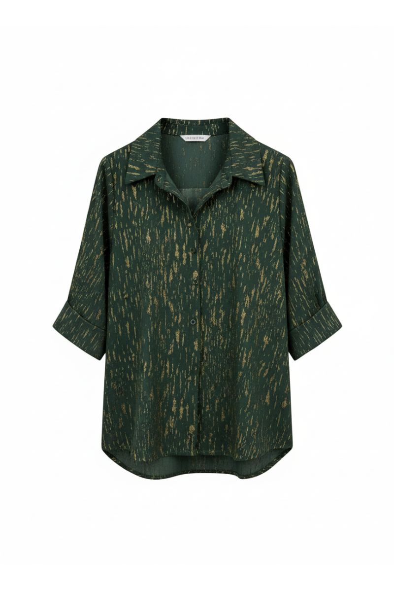 Chemise Fluide Vert Émeraude – L'Éclat Mystérieux - 2