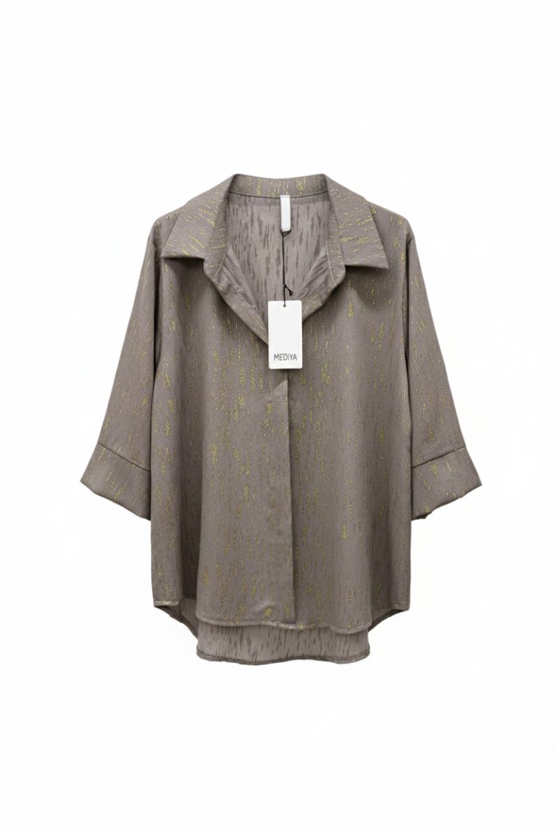 Chemise Fluide gris – Douceur & Éclat - 2