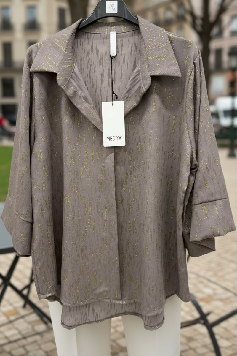 Chemise Fluide gris – Douceur & Éclat - 3