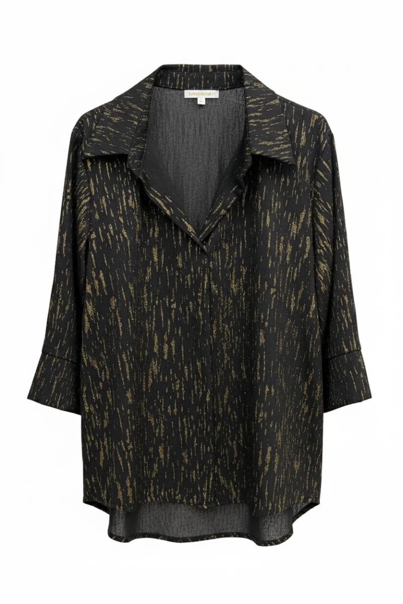 Chemise Fluide aux Éclats Dorés – Chic & Facile à Vivre - 2