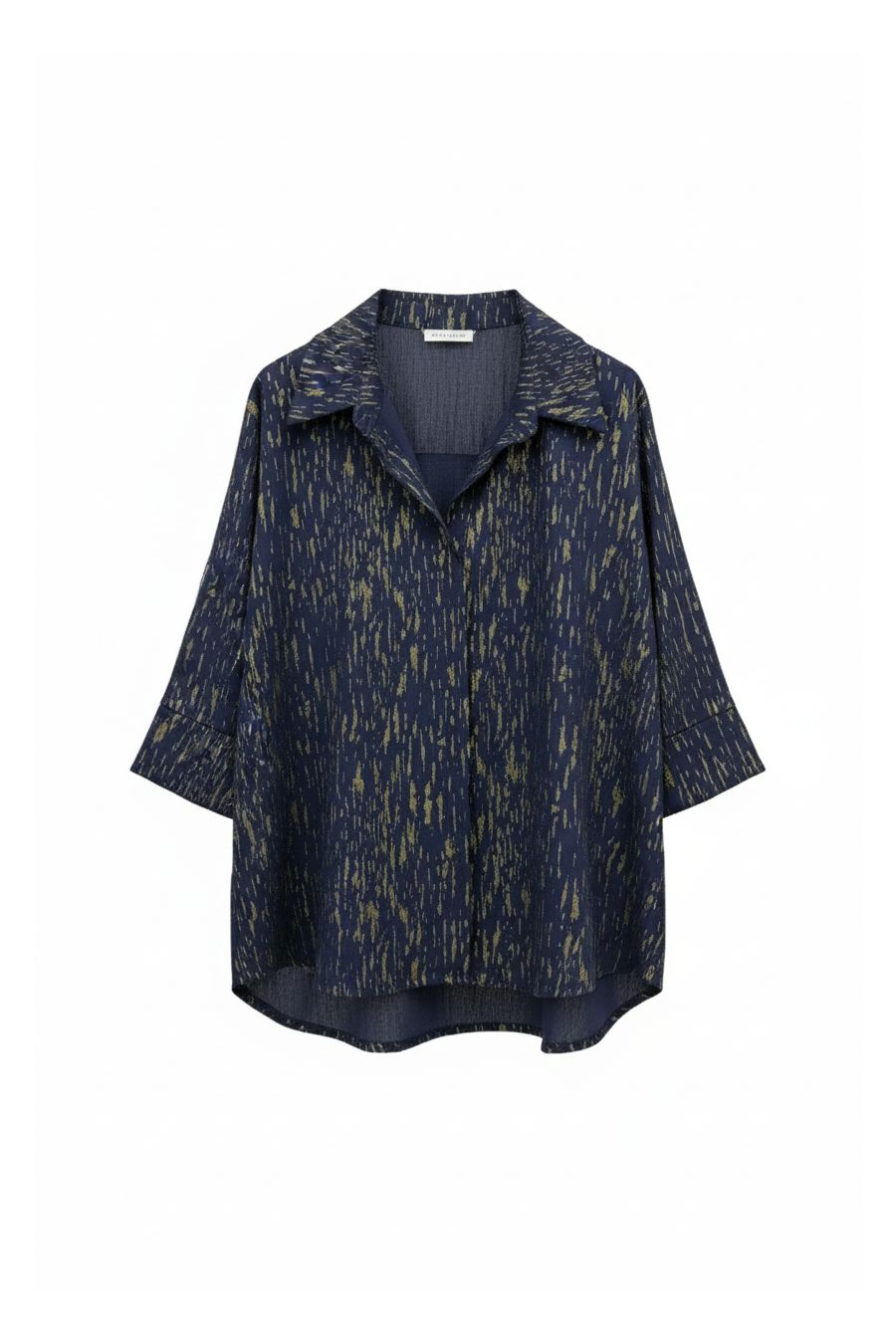 Chemise Fluide marine & Or – Élégance Royale - 2
