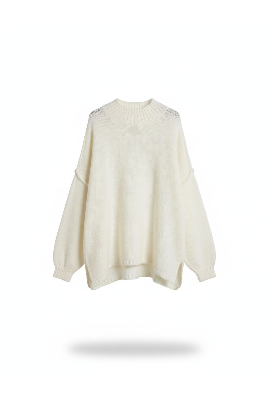 Pull blanc Col Montant en Maille Douce - Taille Unique - 2