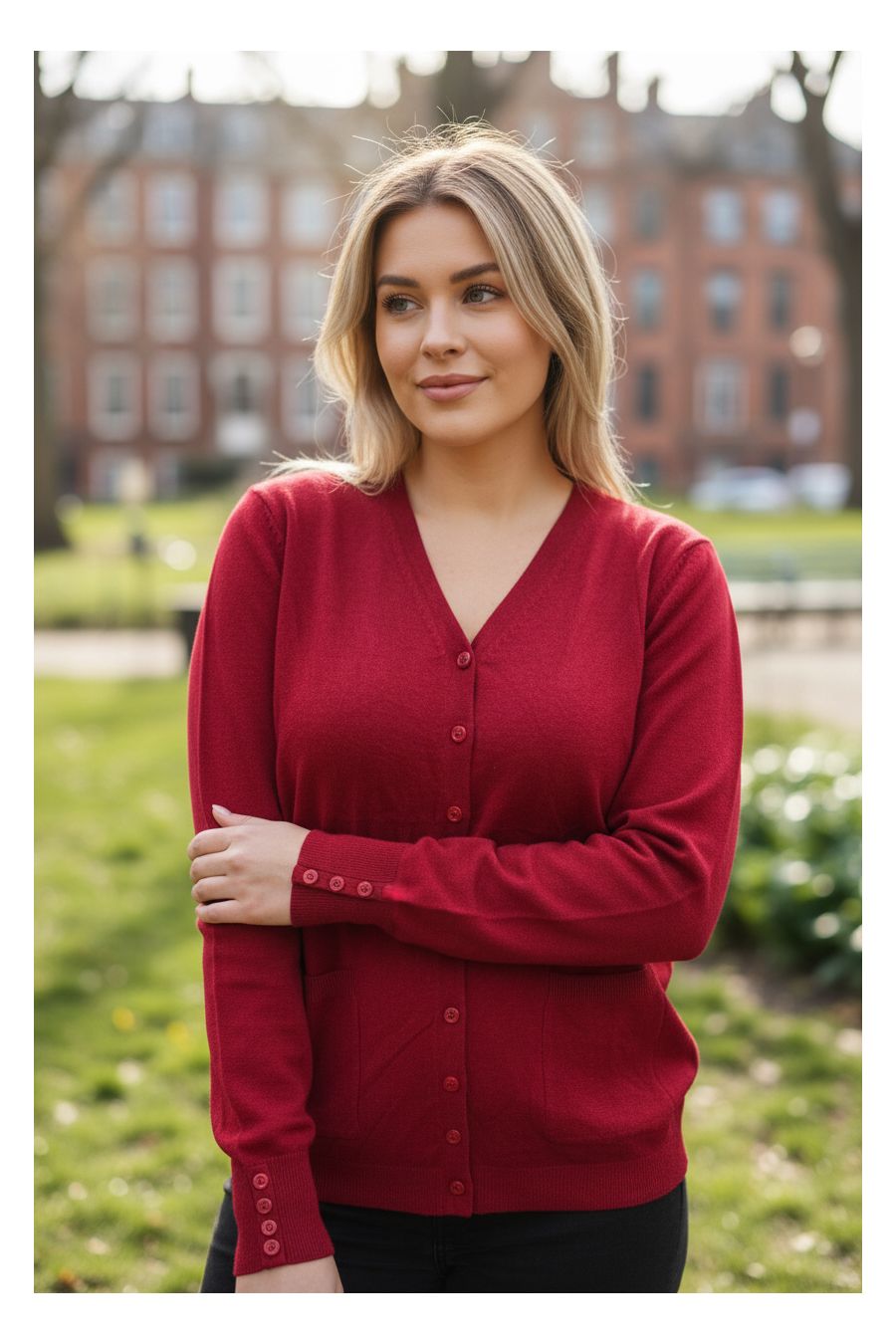 copy of  copy of  copy of  Long burgundy cardigan with long sleeves - 1