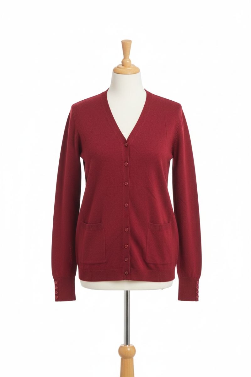 copy of  copy of  copy of  Long burgundy cardigan with long sleeves - 2