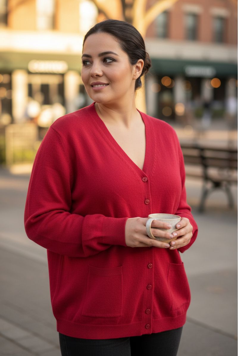 copy of  copy of  copy of  Long burgundy cardigan with long sleeves - 1