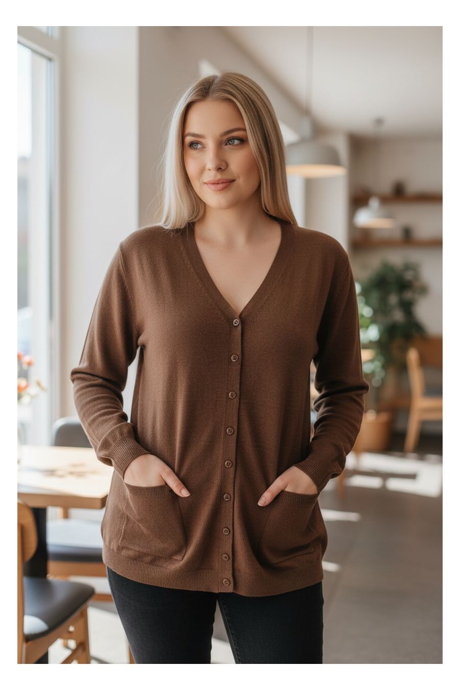 copy of  copy of  copy of  Long burgundy cardigan with long sleeves - 1