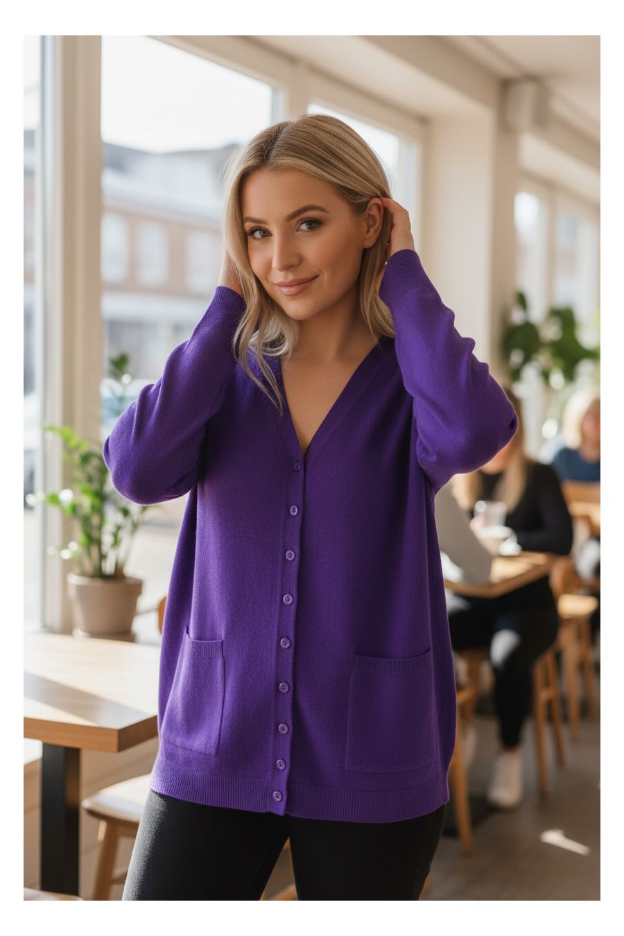 copy of  copy of  copy of  Long burgundy cardigan with long sleeves - 1