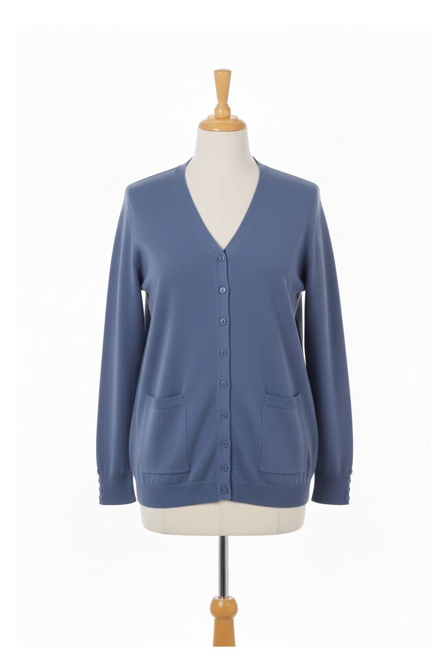 Gilet bleu marine Cardigan Maille Douce - Col V - 2