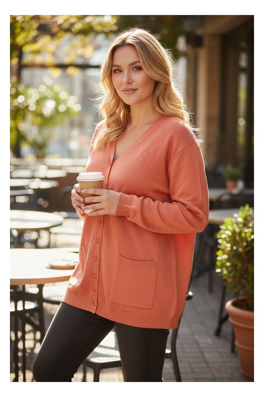 copy of  copy of  copy of  Long burgundy cardigan with long sleeves - 1