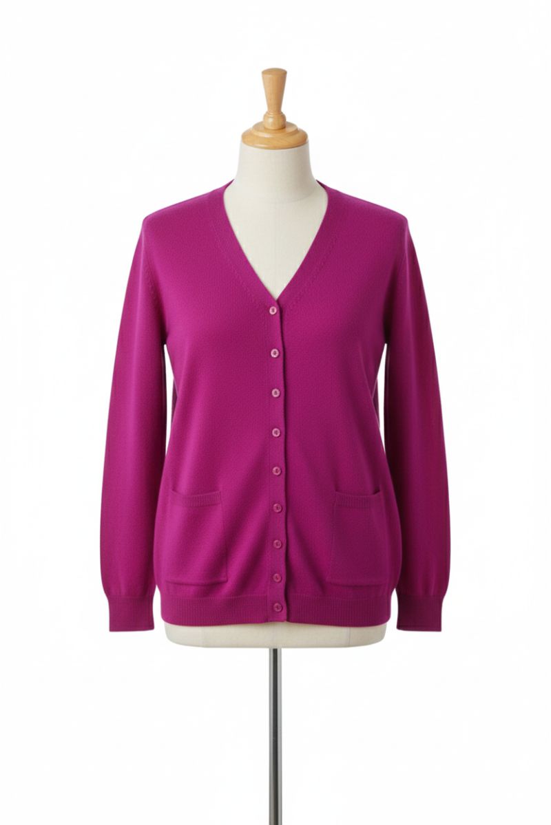 Gilet violine Cardigan Maille Douce - Col V - 3