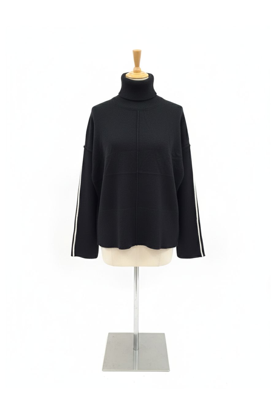 Pull noir Col Roulé Élégant – Maille Douce - 2