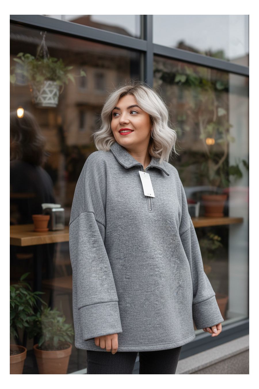 copy ofcopy ofSweat Oversize à Col Zippé – Douceur & Style Italien