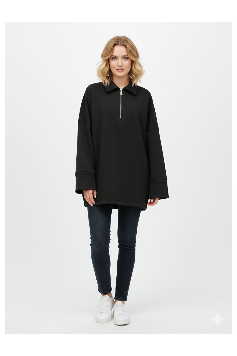 copy ofSweat Oversize à Col Zippé – Douceur & Style Italien