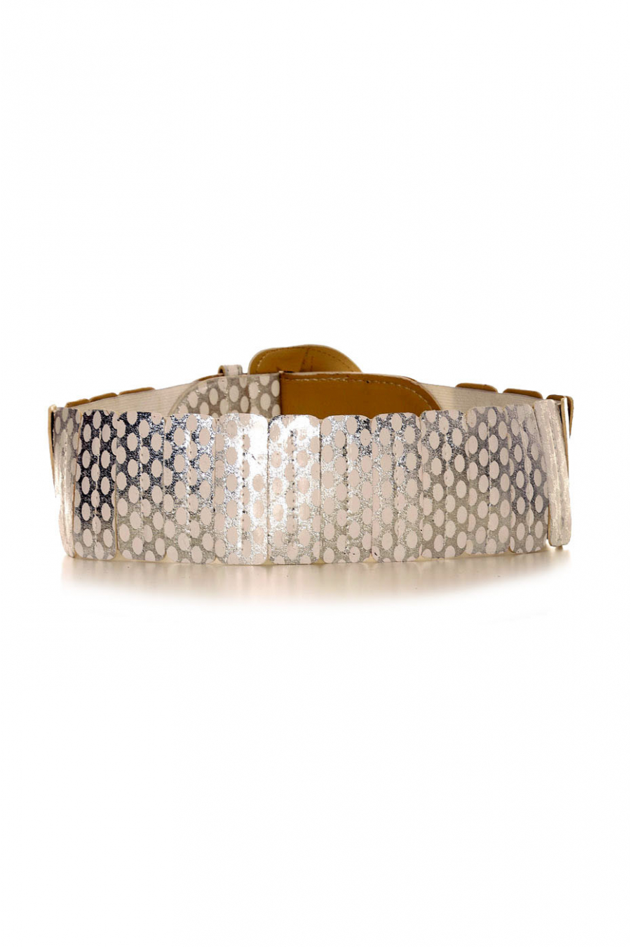 Elastische riem Wit en zilver - BG - P045 - 2