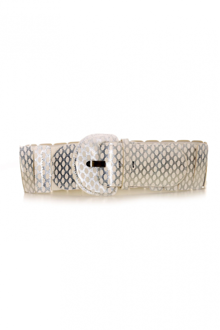 Elastic belt White and silver - BG - P045 - 3
