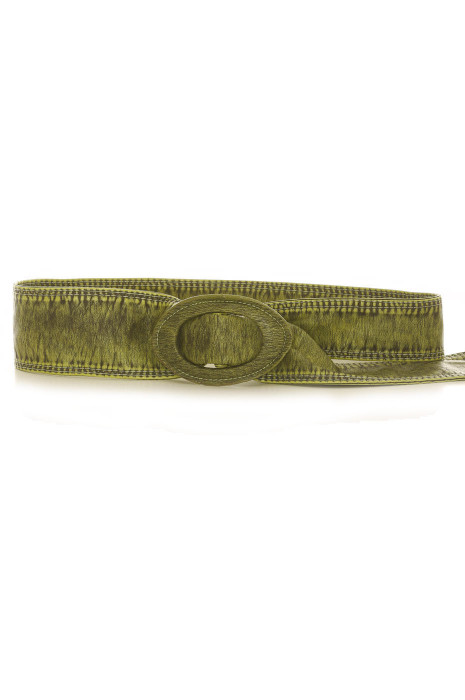 Green faux leather belt - BG - 3003 - 1