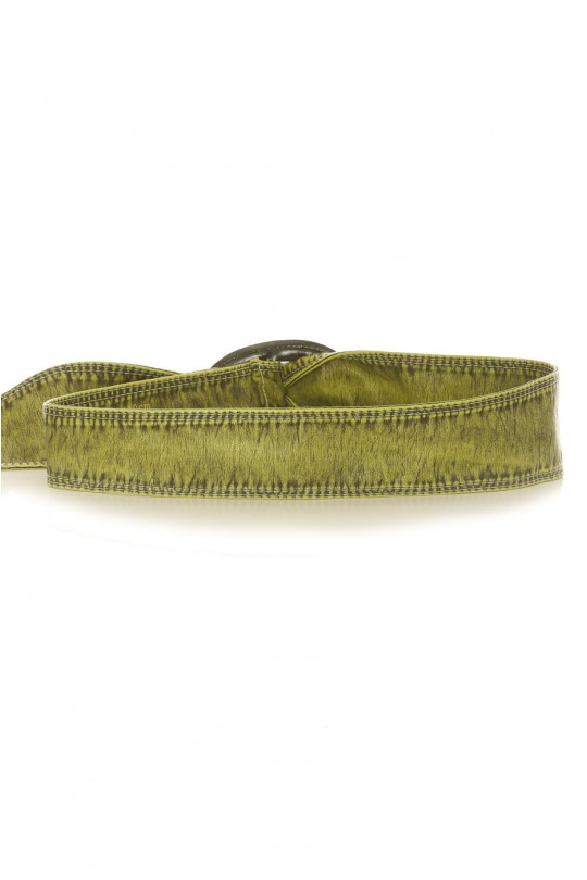 Green faux leather belt - BG - 3003 - 3
