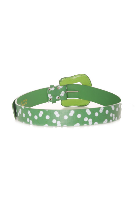Groene riem met kersenprint - BG-P010 - 2