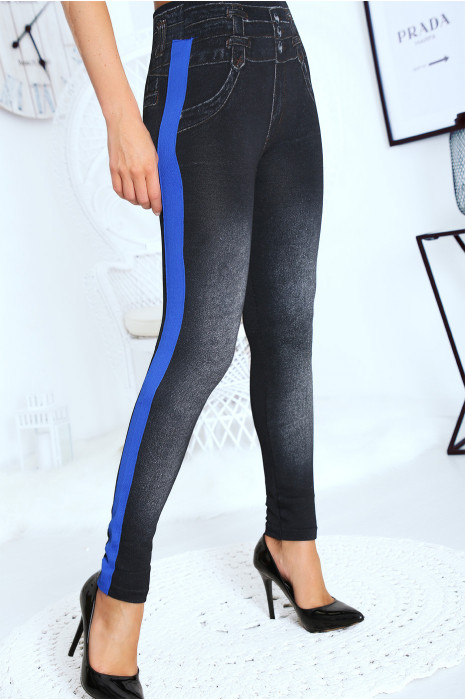 Legging effet jean legging polaire molletonn l int rieur avec