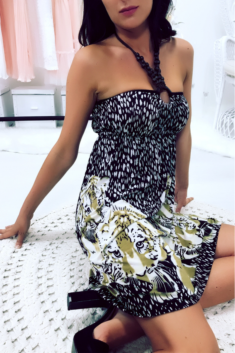 Robe bustier avec perle en attache cour - F1230 - 4