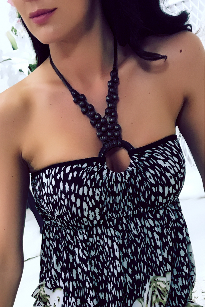 Robe bustier avec perle en attache cour - F1230 - 6