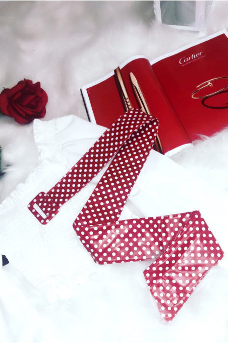 Jolie ceinture rouge avec petit pois idéale avec une jolie robe - 1