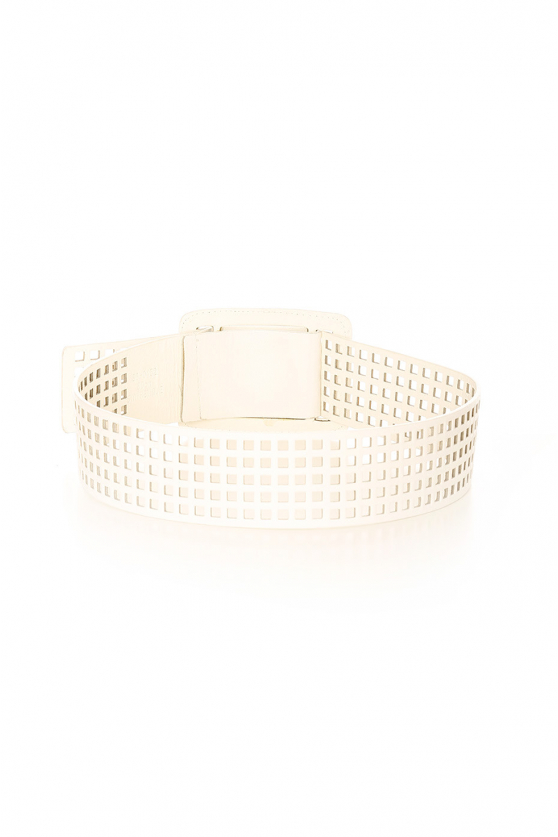 White grid belt with holes. SG-0452 - 2
