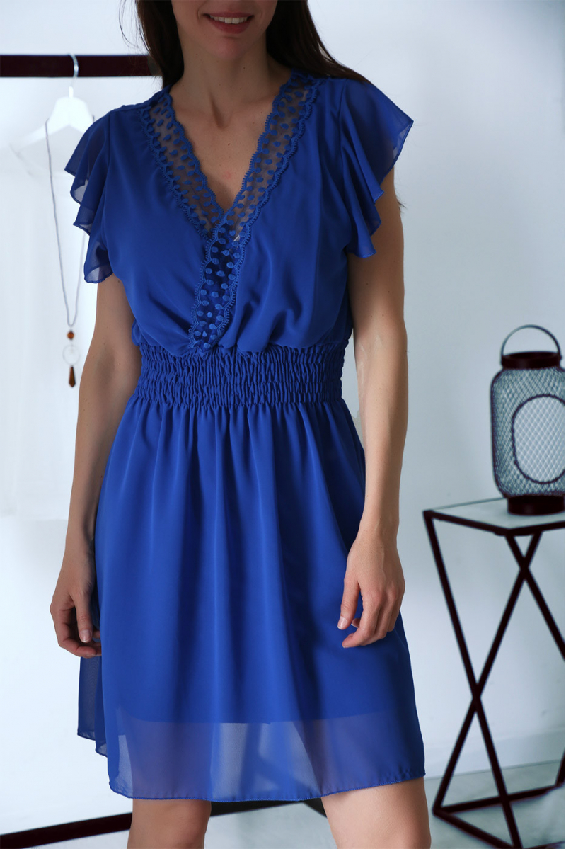 Jolie robe Royal bouffante avec dentelle au decolleté - 2