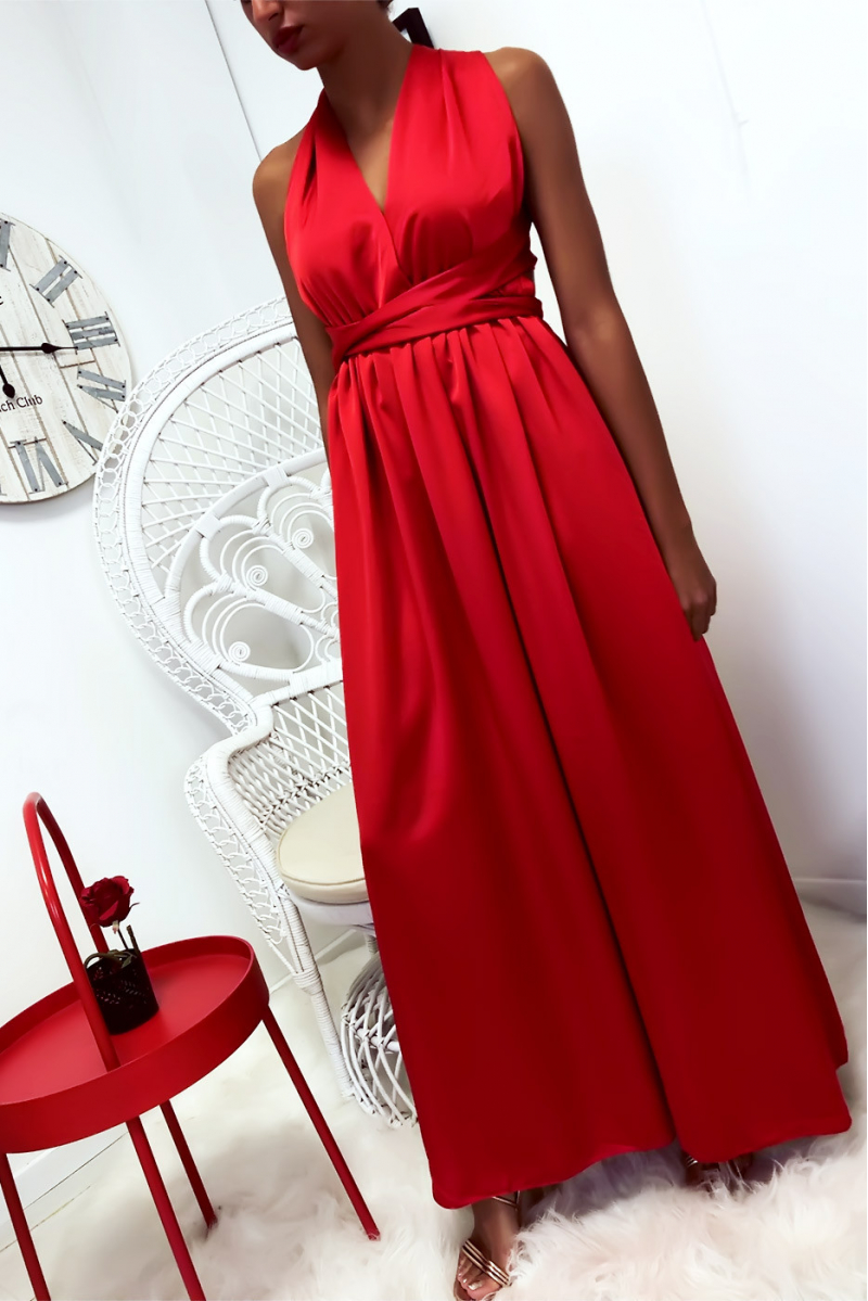 robe rouge satin