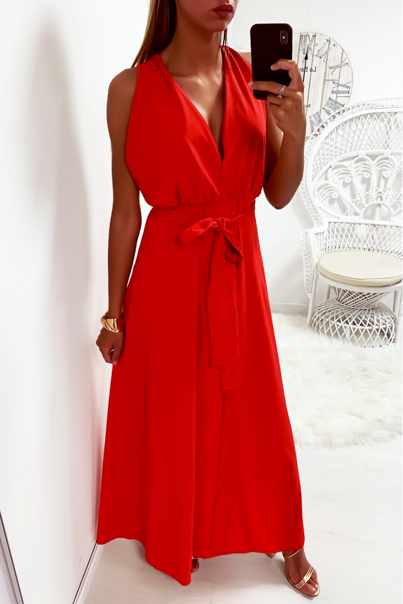 robe rouge croisé devant