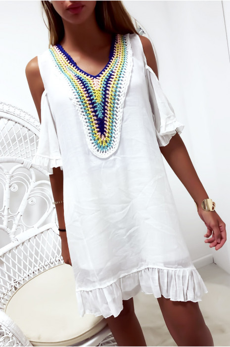 robe de plage blanche